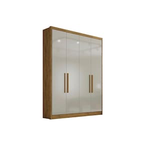 Guarda Roupa Solteiro 4 Portas e 3 Gavetas Moderni/Sevilha Cumaru/Fendi - Novo Horizonte