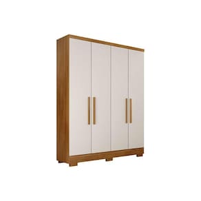 Guarda Roupa Solteiro 4 Portas e 2 Gavetas c/ Pés Milly/Veneza Cumaru/Fendi 25 - Novo Horizonte
