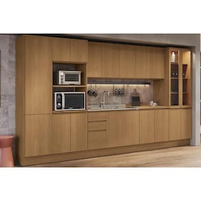 Cozinha Modulada Kappesberg Ciela Ciela 8 Peças (2Aéreos+2Balcões+3Paneleiros+1Complemento) C8P78 Canela - Kappesberg