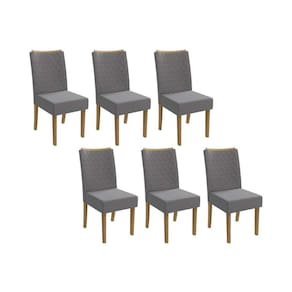 Kit 2 Cadeiras de Cozinha 2CAD129FR 6 Un Freijo/Suede Titanio A050 - Kappesberg