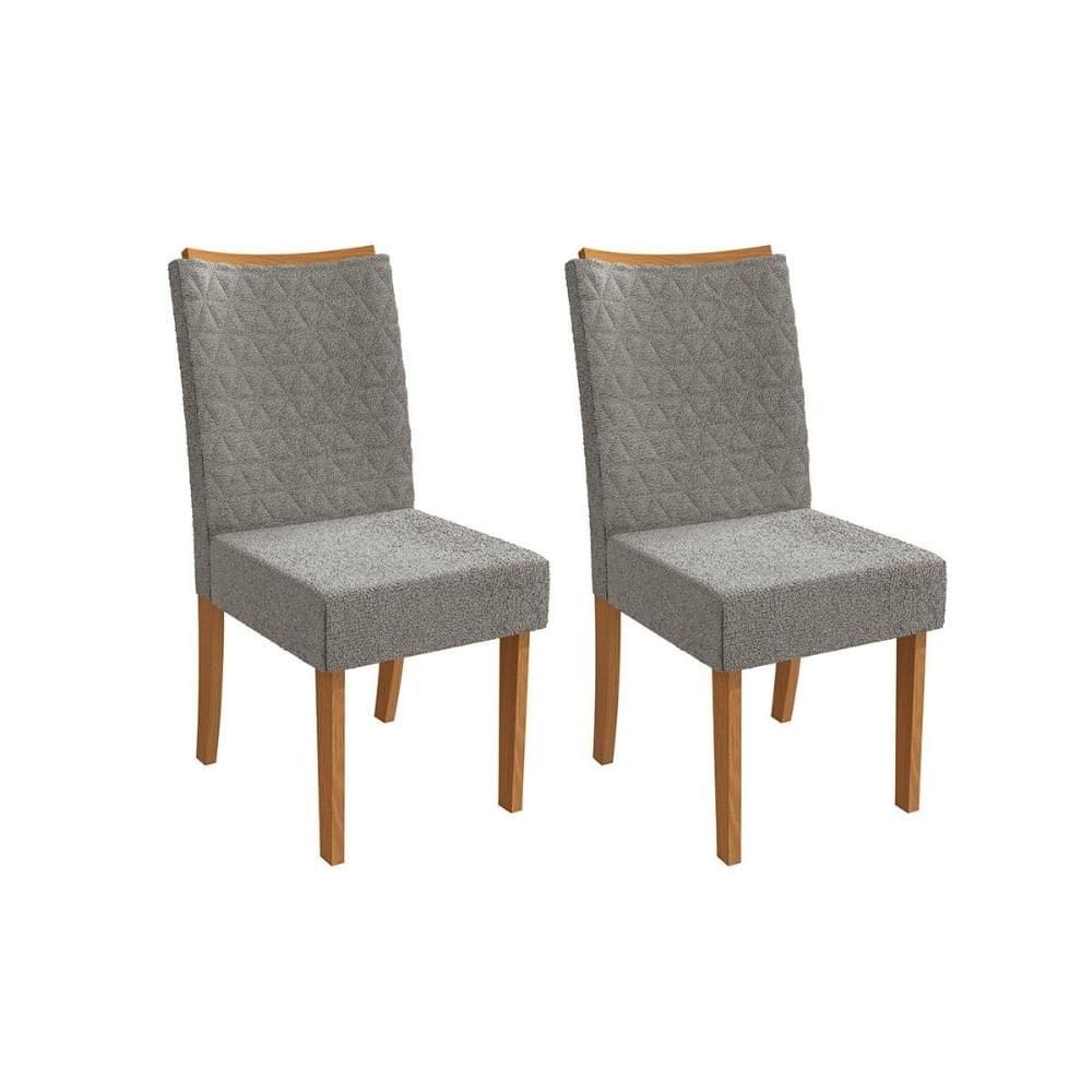 Cadeira de Cozinha 2CAD129 Kit 2 Un Canela/Boucle Cinza - Kappesberg