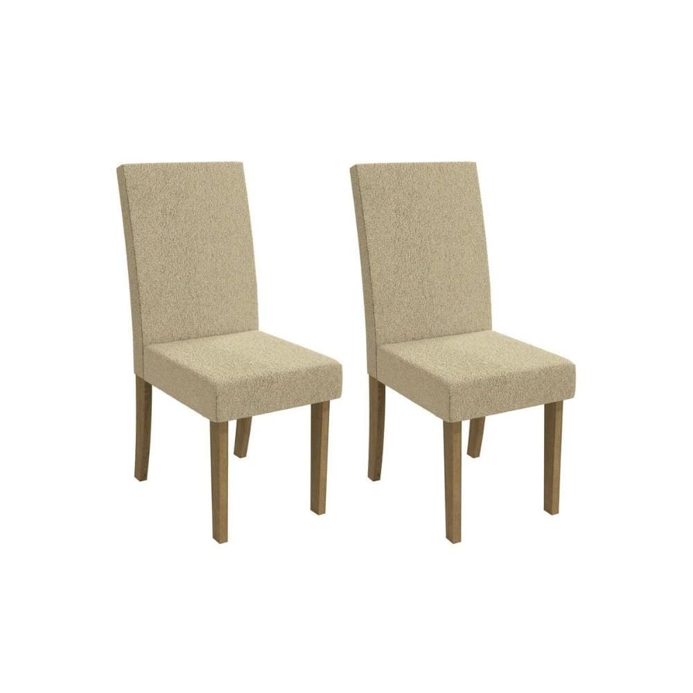 Cadeira de Cozinha 2CAD131 Kit 2 Un Canela/Boucle Bege - Kappesberg