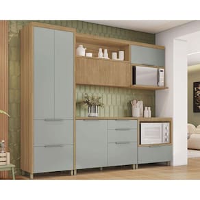 Cozinha Modulada Nesher Marquesa 5 Peças (2Aéreos+2Balcões+1Paneleiro) C5P34 Nature-Nesher