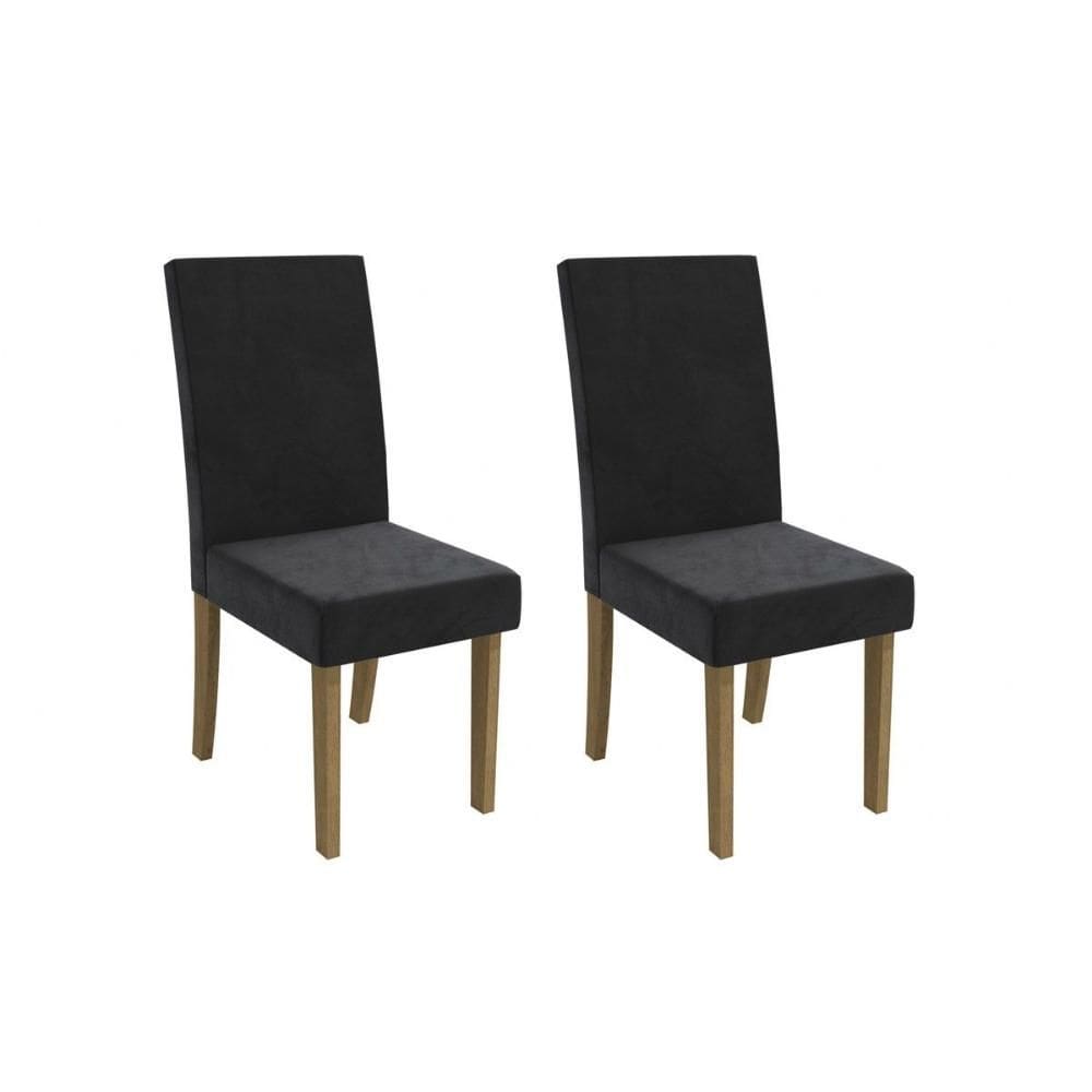 Cadeira de Cozinha 2CAD131 Kit 2 Un Canela/Suede Preto - Kappesberg