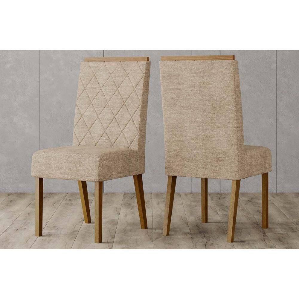 Cadeira de Cozinha Nina Kit 2 Un Nature/Linho Areia - Henn