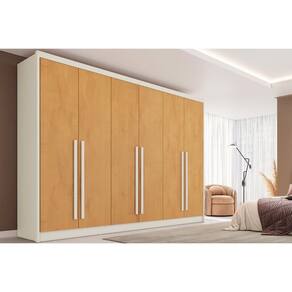Guarda Roupa 6 Portas e 6 Gavetas Valencia Off White/Peroba - Europa