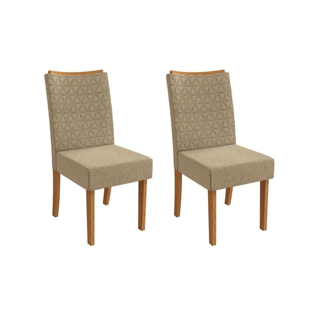 Cadeira de Cozinha 2CAD129 Kit 2 Un Canela/Boucle Bege - Kappesberg