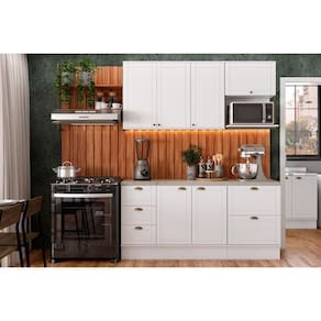 Cozinha Modulada Carraro Bella 9 Peças (2Aéreos+2Balcões+5Complementos) C9P60 Branco-Carraro