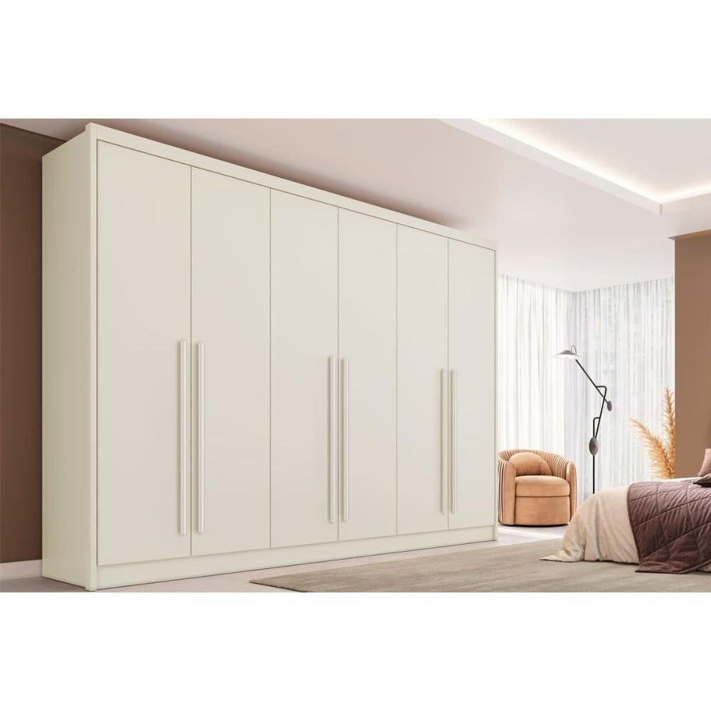 Guarda Roupa 6 Portas e 6 Gavetas Valencia Off White - Europa