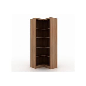 Estante Livreiro Solteiro ME4132 de Canto c/ 4 Prateleiras Amêndoa - Tecno Mobili