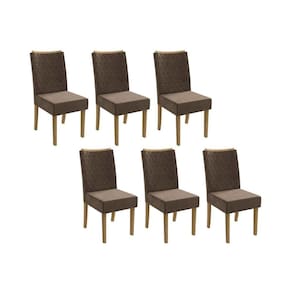 Kit 2 Cadeiras de Cozinha 2CAD129FR 6 Un Freijo/Suede Marrom A033 - Kappesberg