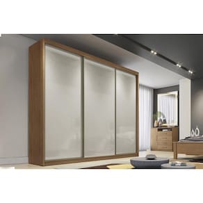 Guarda Roupas 3 Portas de Correr de e 6 Gavetas Diamond/Londres Cumaru/Fendi 25 - Novo Horizonte