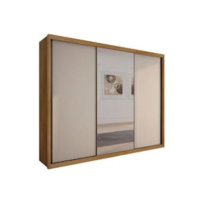 Guarda Roupa Casal 3 Portas de Correr (1 c/ Espelho) e 6 Gavetas Paradizzo/Palazzo Cumaru/Fendi 25 - Novo Horizonte