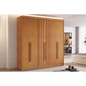 Guarda Roupa 6 Portas (2 Ripadas) e 6 Gavetas Portugal Cinamomo - Conquista
