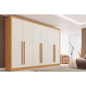 Guarda Roupa 6 Portas e 6 Gavetas Valencia Peroba/Off White - Europa
