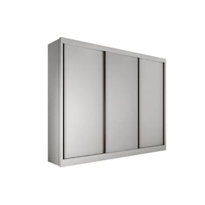 Guarda Roupa Casal 3 Portas de Correr e 4 Gavetas Diamond/Londres Neve - Novo Horizonte