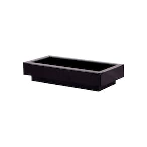 Bandeja Vidro Preto Decoração 40X25 Inova Decor
