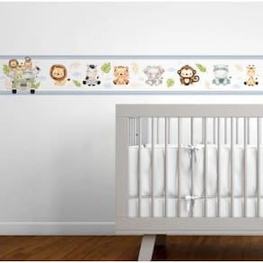 Faixa Decorativa Infantil Bebê Papel Parede Safari Animais