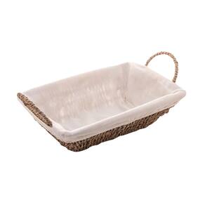 Cesto Organizador Retangular Em Sisal Com Forro Em Tecido 35x13cm Wolff