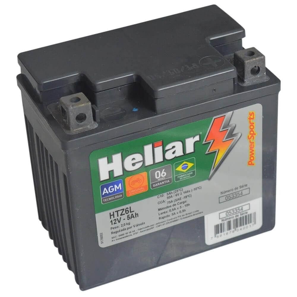 Bateria Moto Dafra Super 100 Heliar Htz6l Powersports Selada