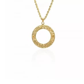Cordão Mandala Abençoada Por Deus Folheado Ouro 18k