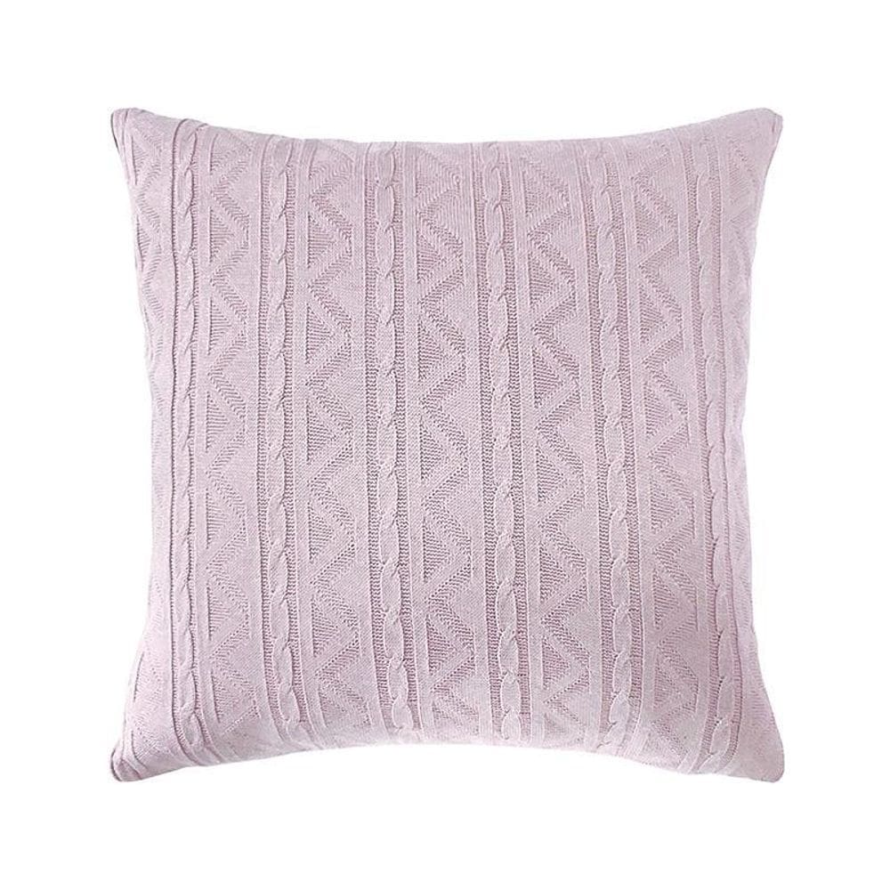 Capa De Almofada Vivain Tricô Duplada Rosa 50 X 50 Cm