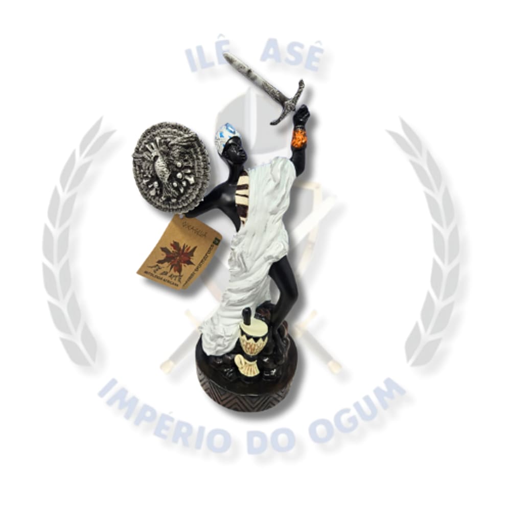 Imagem Resina Orixá Oxaguiã Africano 25Cm