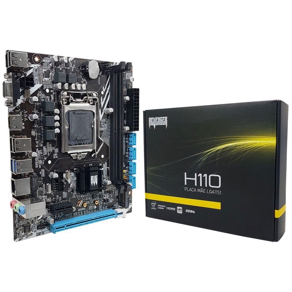 Placa Mãe Knup Revenger G-h110, Intel 6/7ª Geração, Ddr4, M.2 Nvme, Rede Gigabit, Micro Atx, Lga1151