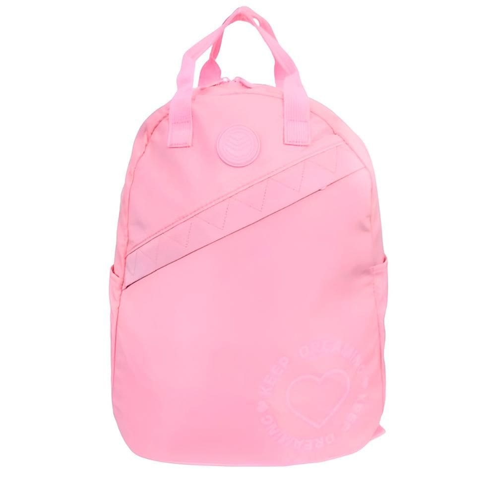 Mochila Escolar Juvenil De Costas Coloridas Passeio Rosa [F102]
