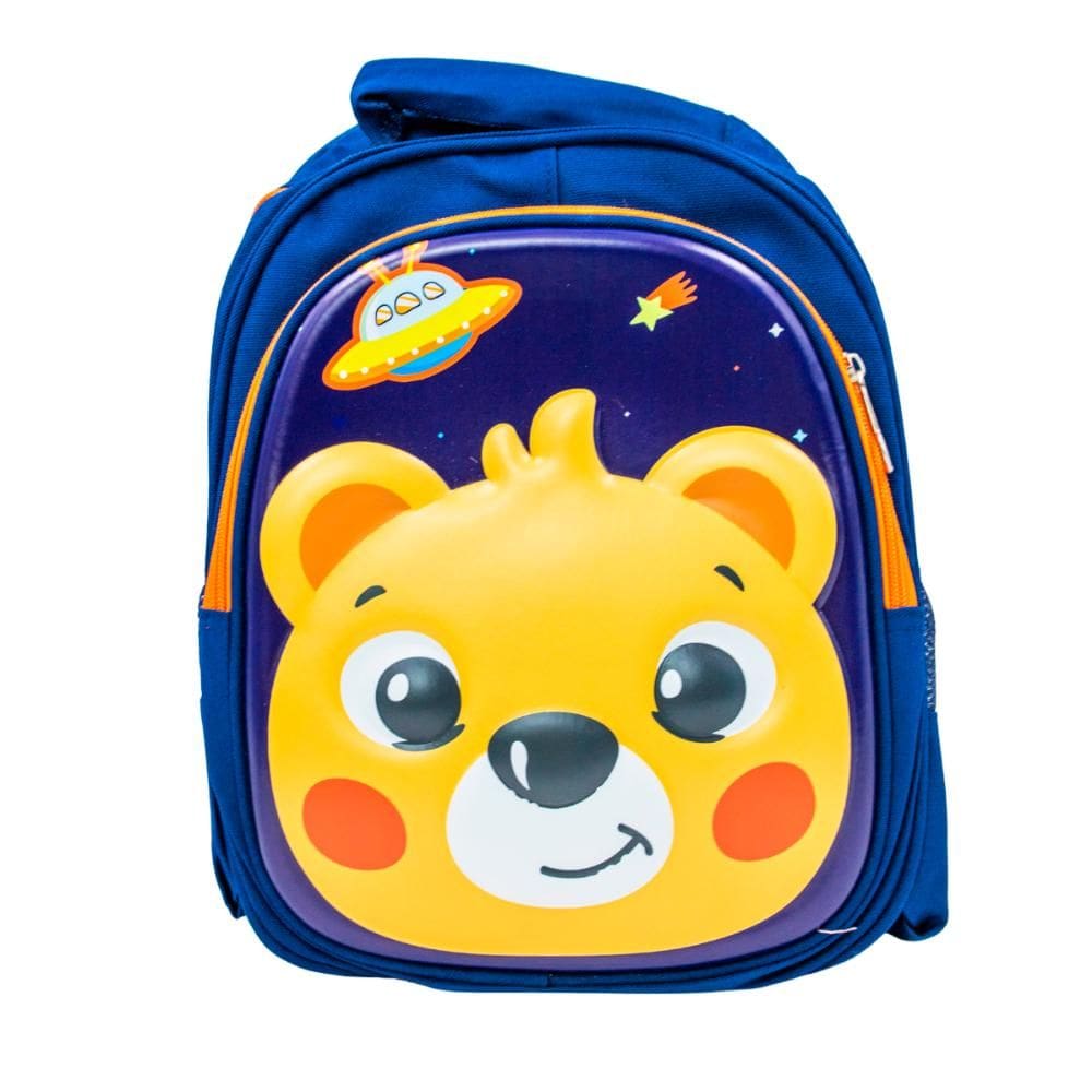 Mochila Escolar Infantil Bichinhos Modelo Urso Azul [F102]