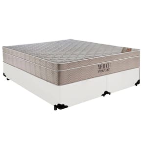 Cama Box Base Queen Bipartido Branco Colchão Molas Ensacadas Airtech SpringPocke 158x198 - Ortobom