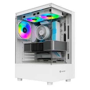 Gabinete Gamer Aquário Hayom GB1793 - Design Torre - Incluso 3 Coolers 120mm - ATX - Branco