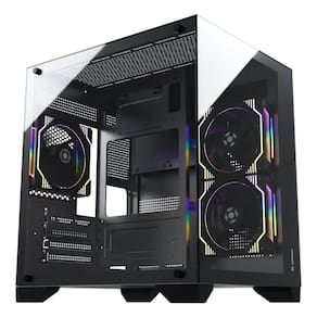 Gabinete Gamer Aquário Fortrek Clarity - Vidro Temperado - Micro-ATX - Preto - 83456