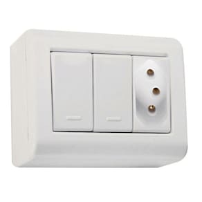 Conjunto Caixa 2 Interruptores Simples250v/ 10a E 1 Tomada 2p + T 250v/ 10a - Tramontina