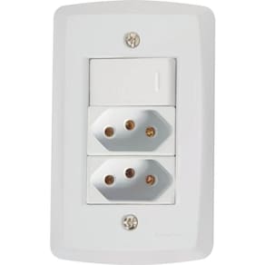 Conjunto 4 X 2 Com 1 Interruptor Simples 10a 250v E 2 Tomadas 2p+t 10a 250v Lux2 Branco - Tramontina