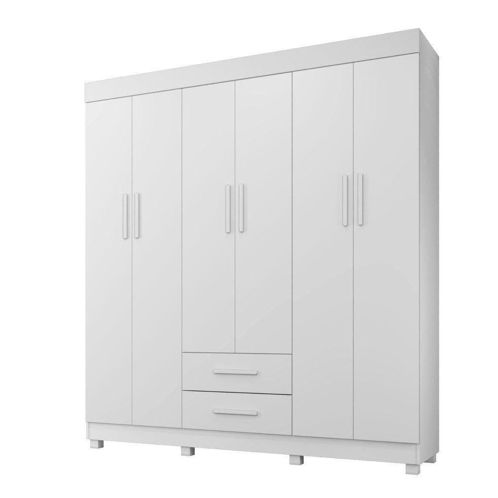 Guarda Roupa Copacabana 6 Portas 2 Gavetas Benetil Branco