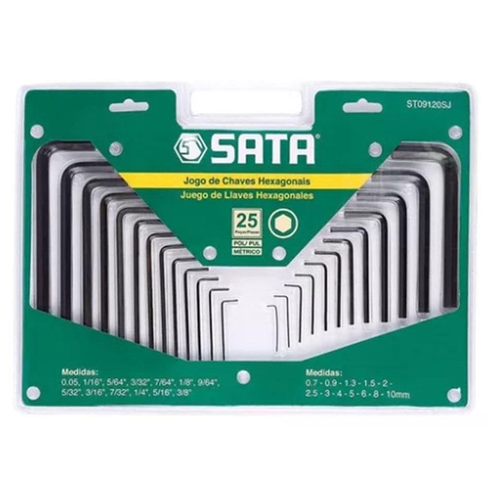 Kit Sata 25 Peças Chaves Allen