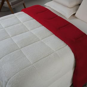 Coberdrom Cobertor Dupla Face 1 Peça King Manta Soft E Sherpa De Carneiro - Personalizado na cor Marsala