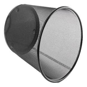 Lixeira Escritorio Cesto Metal Aramado Grande 12 Litros Telado Casa Quarto Multiuso Cor:preto