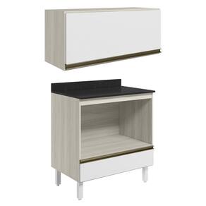 Armario Aereo Balcao Forno MDF Kali Bianco Toq Branco Uv Nicioli