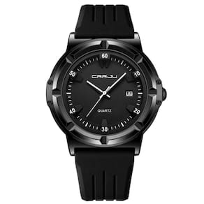 Relógio Masculino Casual De Quartzo Analógico Pulseira De Silicone à Prova D`água Prata