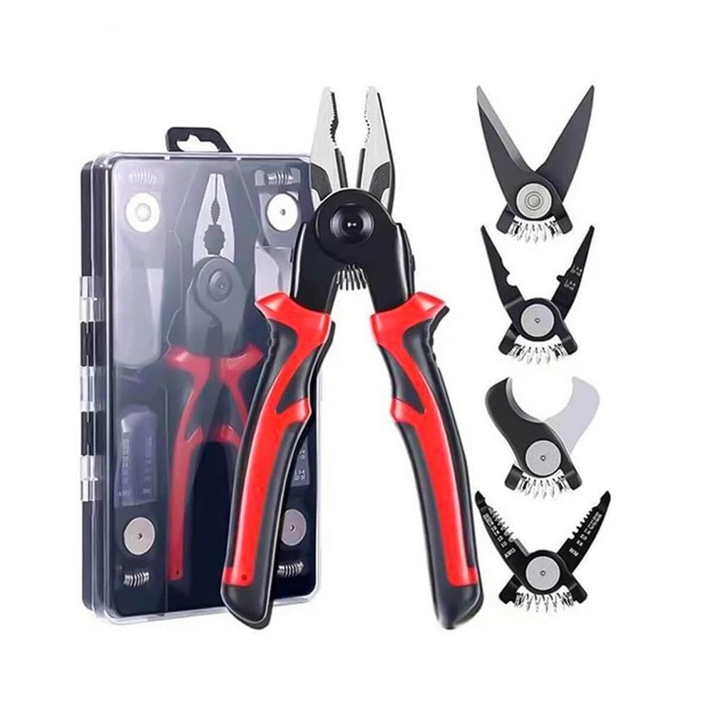 Kit Conjunto Alicate 5 Em 1 Cortador Descascador Crimpador