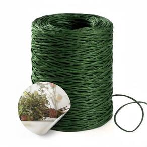 Fio Arame Artesanato Encapado Com Papel Verde-50 Mts