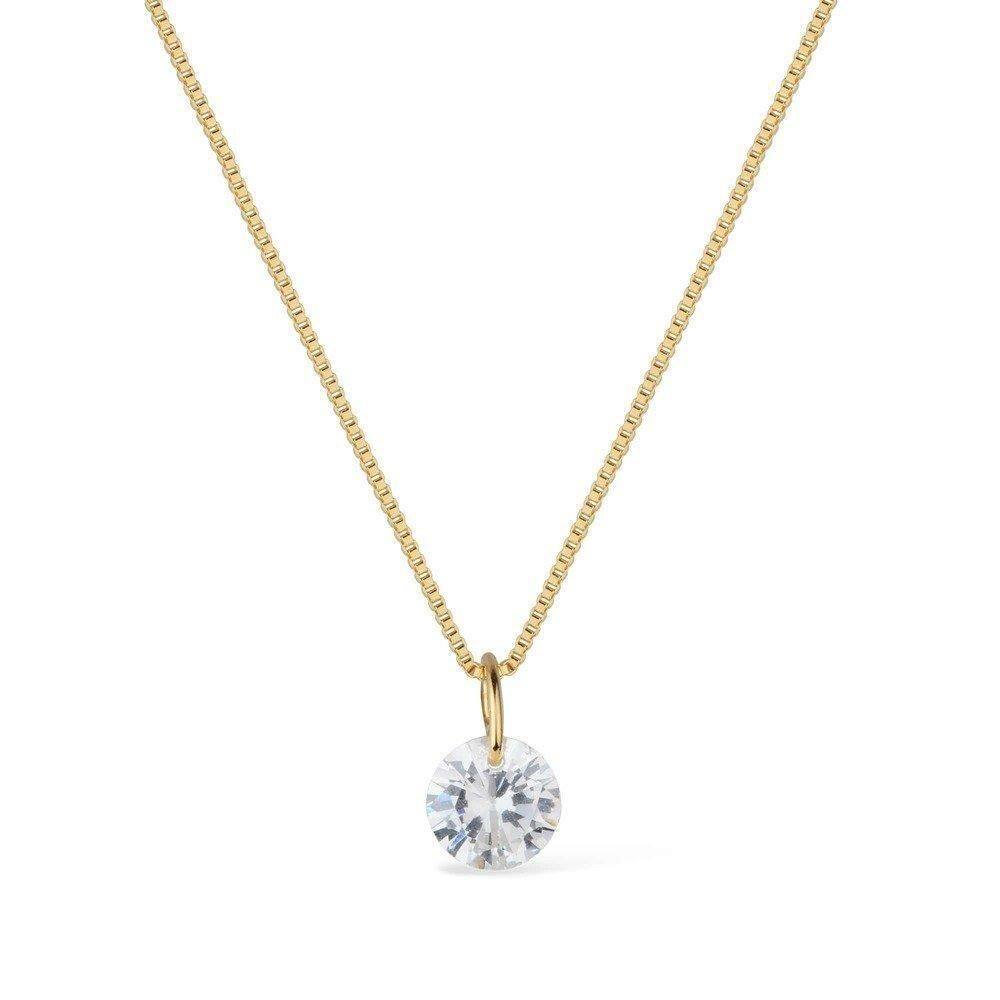 Colar Dourado Ponto De Luz Em Zircônia