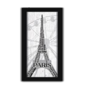 Quadro Decorativo Paris Torre Eiffel 60Cm Moldura Canvas
