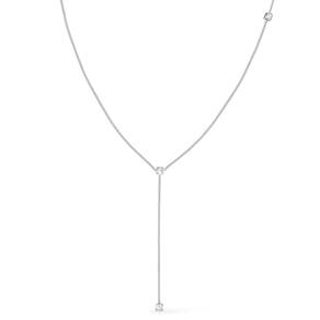 Colar Prateado Gravatinha Com Pontos De Luz