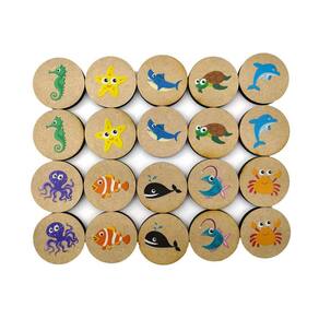 Jogo Da Memória Fundo Do Mar Brinquedo Educativo Em Madeira