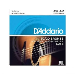 Encordoamento Violão Aço 12 Cordas .010-.047 80-20 Bronze
