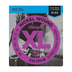 Encordoamento Para Guitarra - Exl120-b 6 Cordas Super Light .009-.042 - Corda Mi Extra