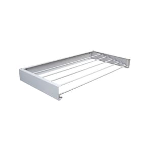 Varal Mágico Retrátil Oculto 5 Varetas 90cm de Parede Branco